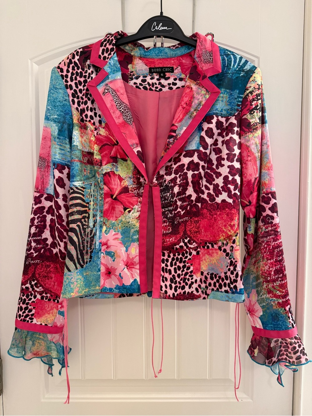 Bright Multi-Print Pink Jacket by Boho Chic